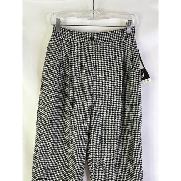 Deadstock Vintage 90s Wool Houndstooth Pleated Pants Rockabilly - Picture 2 of 10